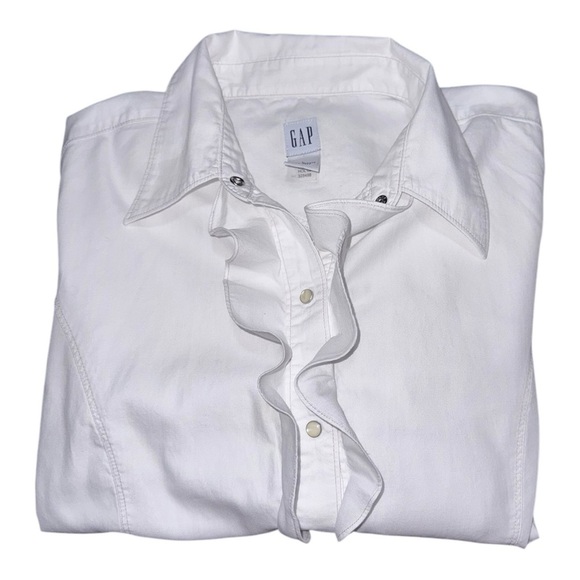 GAP (EUC) 100% Cotton Long Sleeve, Snap Button Up Top, Size Large - Picture 8 of 10